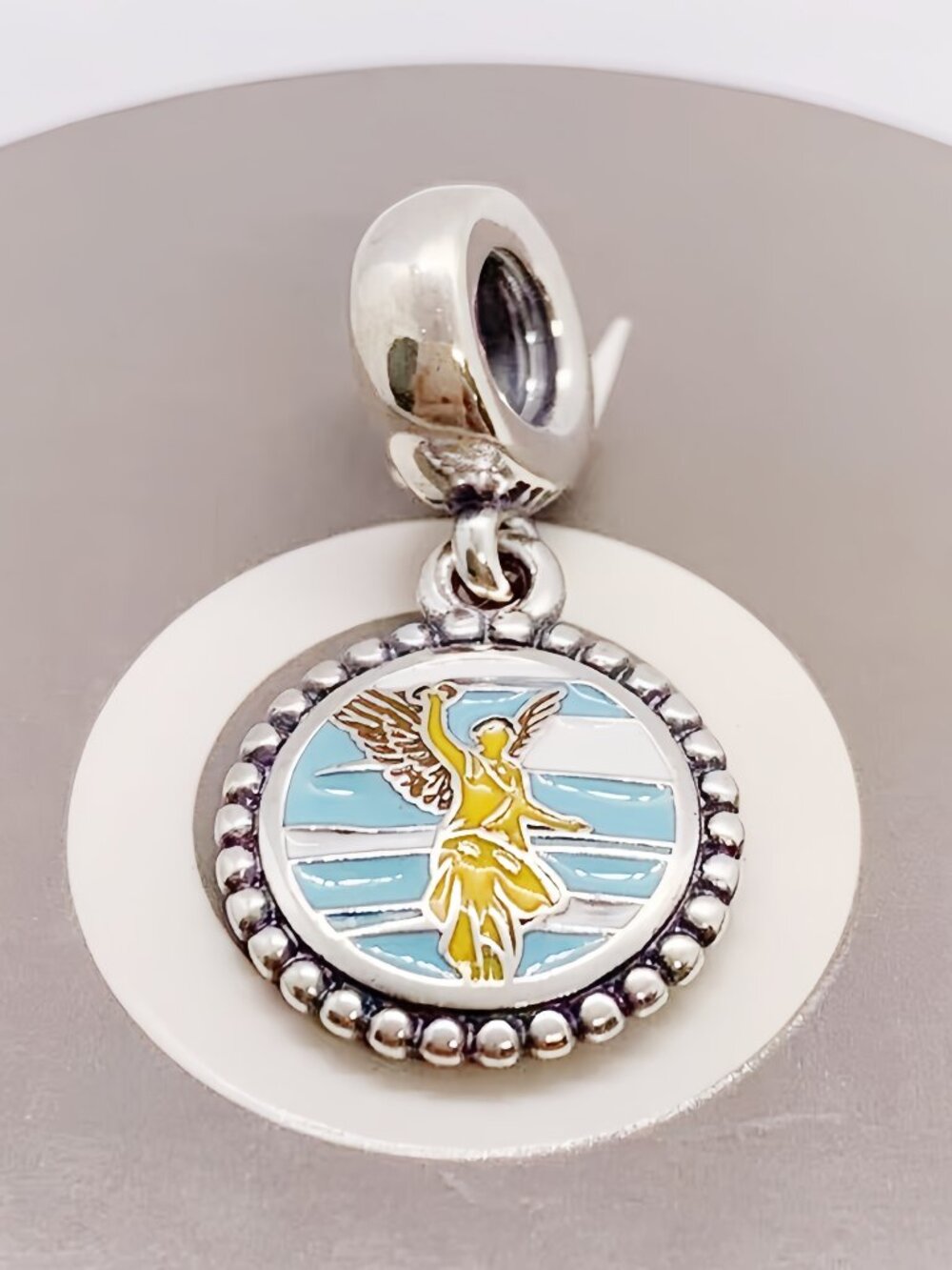 Pandora Argentina Angel Dangle Charm, ColorfulEnamel Angel Travel Souvenir Charm